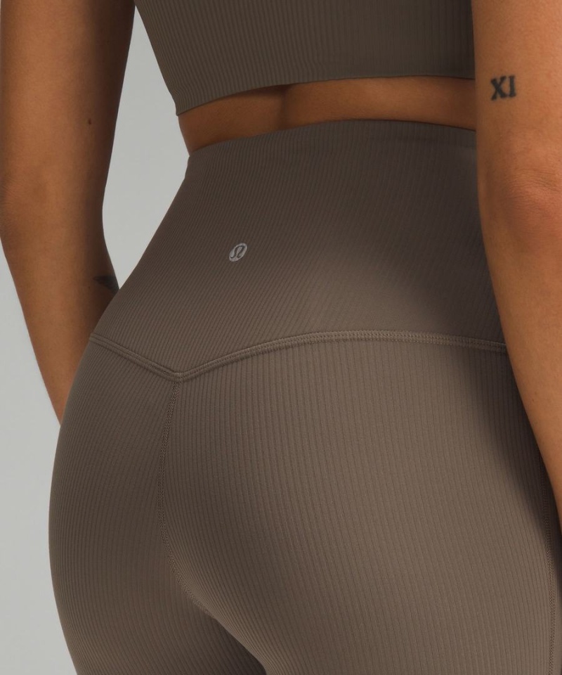 Lululemon Align™ High-Rise Räfflad Mini-Flared Extra Korta Tights Dam Grå Sverige | TRDUAM058
