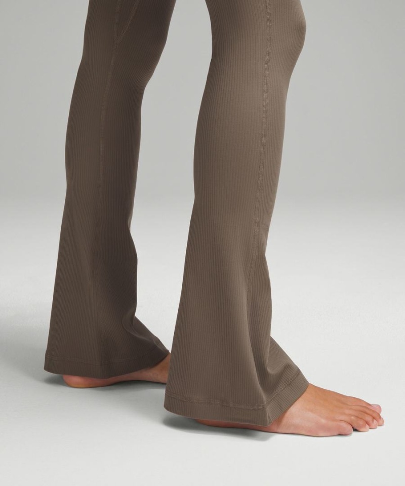 Lululemon Align™ High-Rise Räfflad Mini-Flared Extra Korta Tights Dam Grå Sverige | TRDUAM058