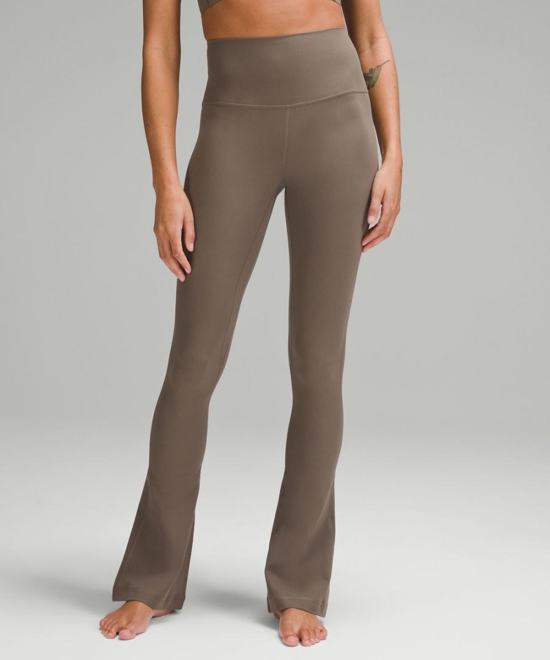 Lululemon Align™ High-Rise Räfflad Mini-Flared Extra Korta Tights Dam Grå Sverige | TRDUAM058