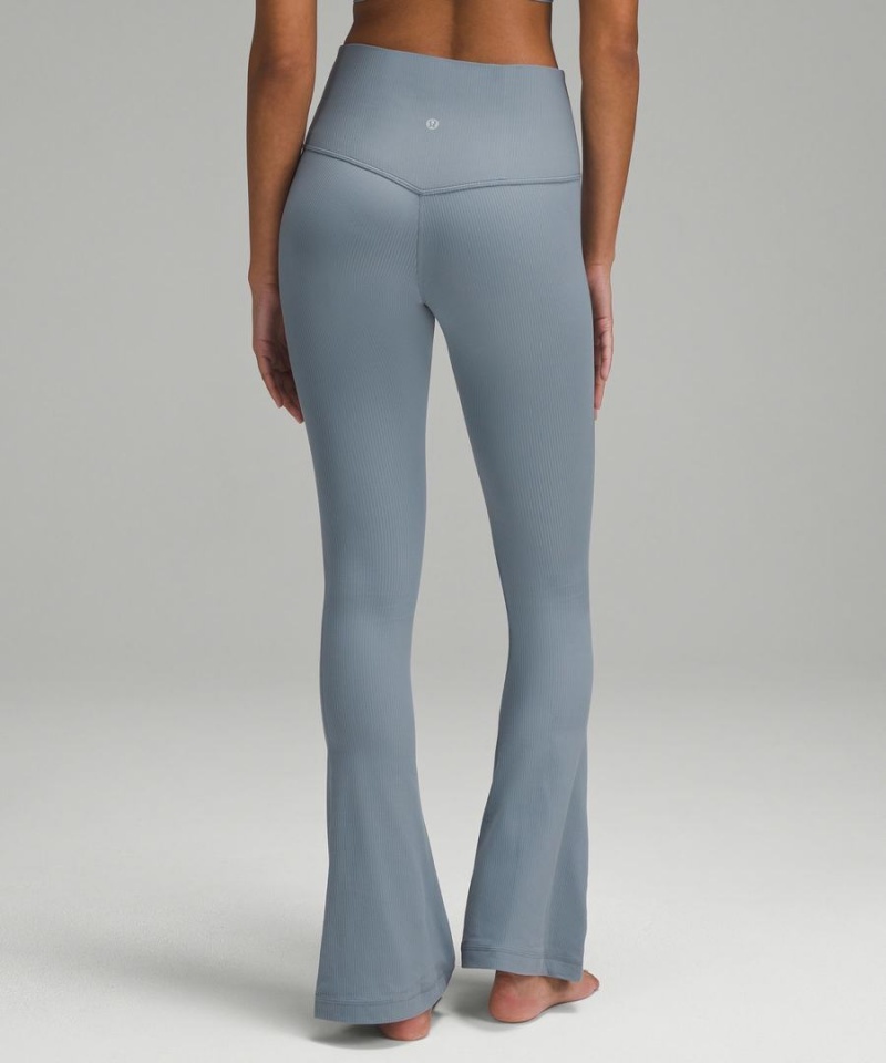 Lululemon Align™ High-Rise Räfflad Mini-Flared Extra Korta Tights Dam Blå Sverige | ZMNATK901