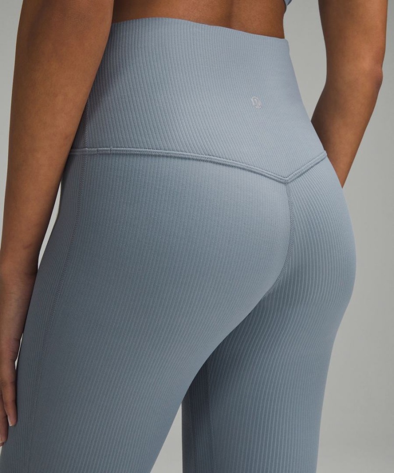 Lululemon Align™ High-Rise Räfflad Mini-Flared Extra Korta Tights Dam Blå Sverige | ZMNATK901