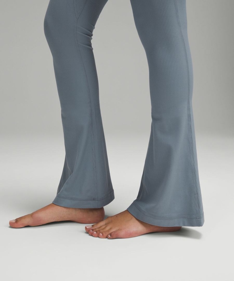 Lululemon Align™ High-Rise Räfflad Mini-Flared Extra Korta Tights Dam Blå Sverige | ZMNATK901