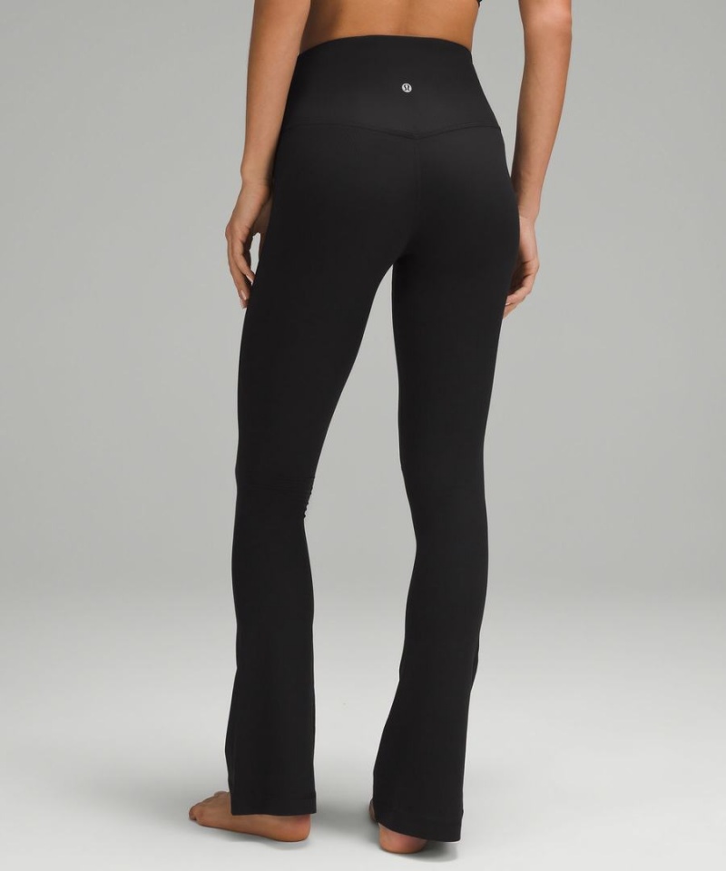 Lululemon Align™ High-Rise Räfflad Mini-Flared Extra Korta Tights Dam Svarta Sverige | OFLSNY463