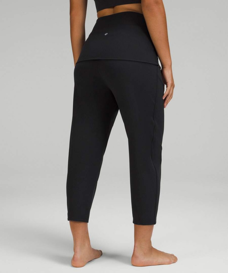Lululemon Align™ Räfflad-Midja Cropped Joggingbyxor Dam Svarta Sverige | IUAVTY968