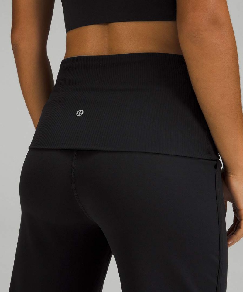 Lululemon Align™ Räfflad-Midja Cropped Joggingbyxor Dam Svarta Sverige | IUAVTY968