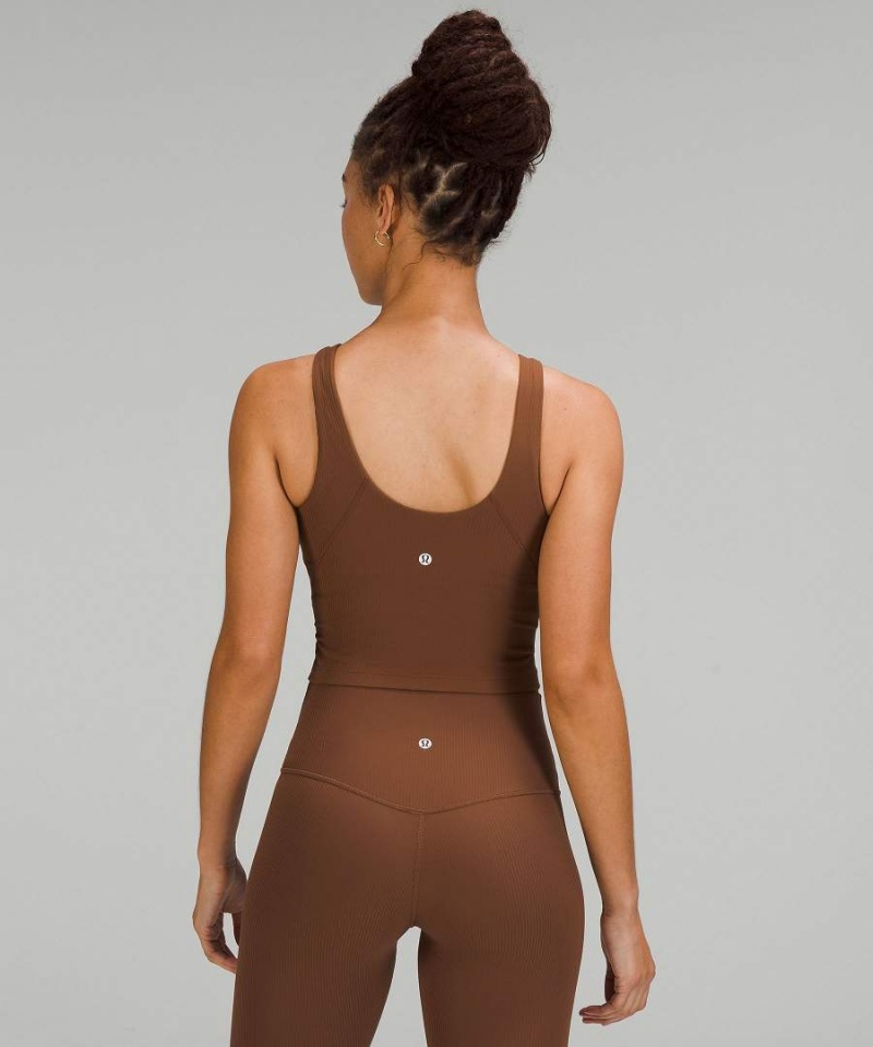Lululemon Align™ Räfflad High-Neck Linne Dam Bruna Sverige | HXMWQU680