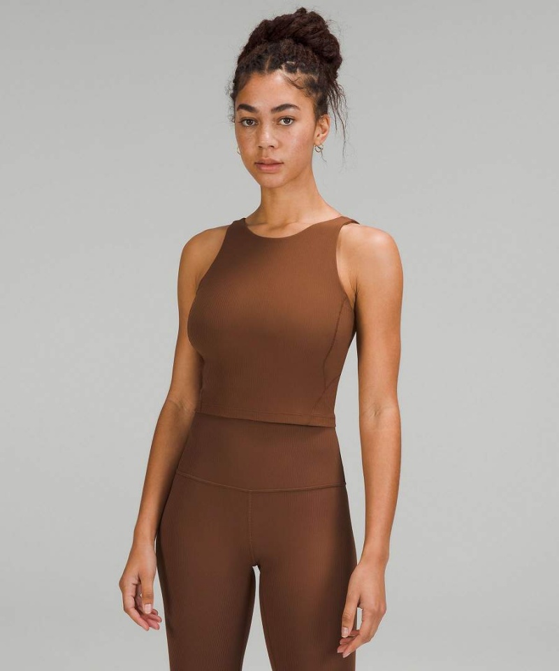 Lululemon Align™ Räfflad High-Neck Linne Dam Bruna Sverige | HXMWQU680