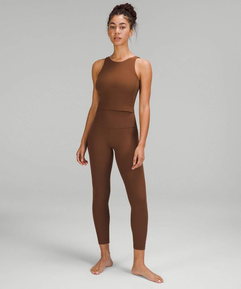 Lululemon Align™ Räfflad High-Neck Linne Dam Bruna Sverige | HXMWQU680