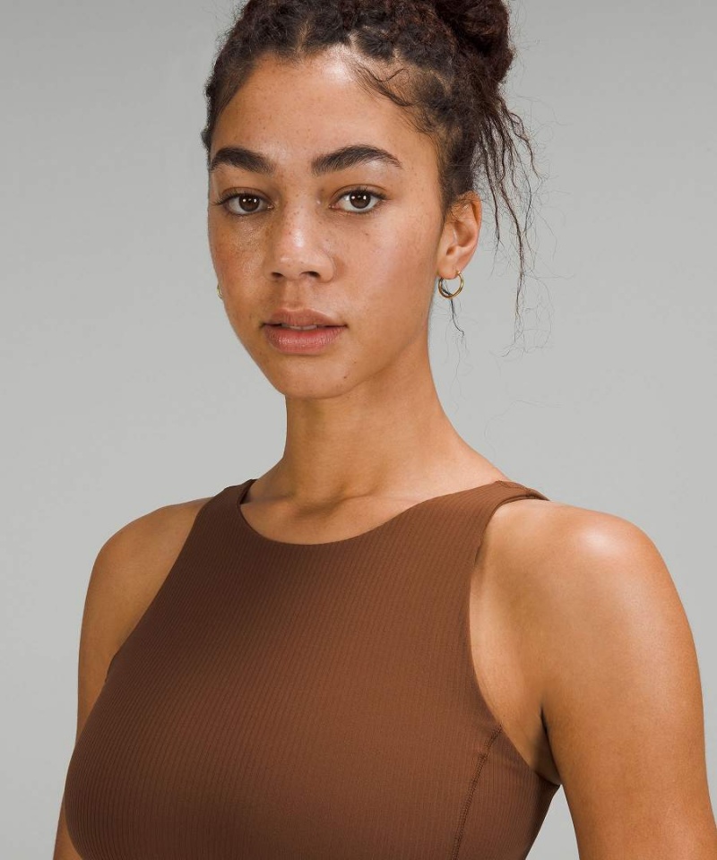 Lululemon Align™ Räfflad High-Neck Linne Dam Bruna Sverige | HXMWQU680