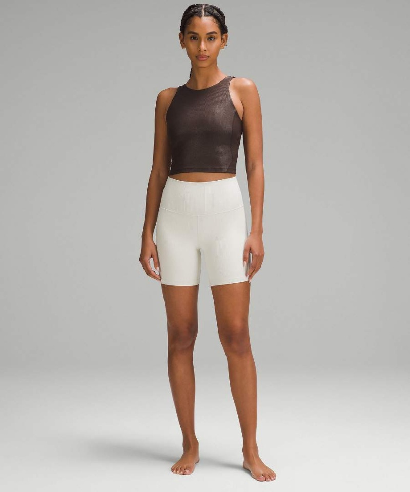 Lululemon Align™ Räfflad High-Neck Shine Linne Dam Choklad Sverige | RJAXVN754