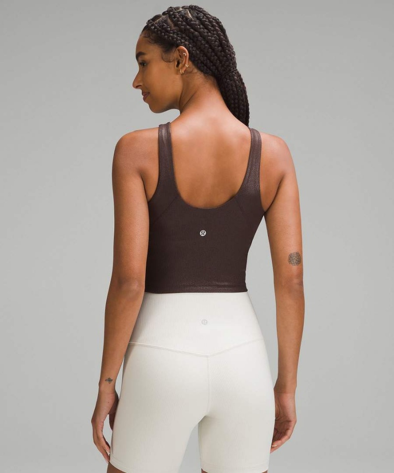 Lululemon Align™ Räfflad High-Neck Shine Linne Dam Choklad Sverige | RJAXVN754