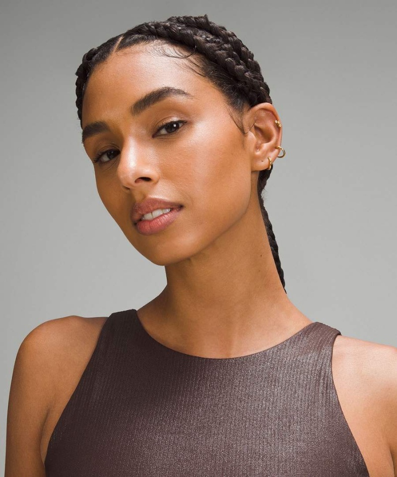 Lululemon Align™ Räfflad High-Neck Shine Linne Dam Choklad Sverige | RJAXVN754