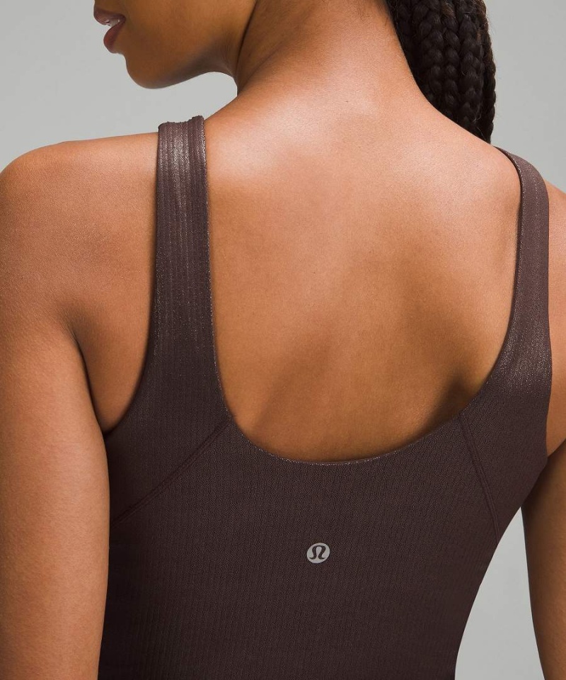 Lululemon Align™ Räfflad High-Neck Shine Linne Dam Choklad Sverige | RJAXVN754