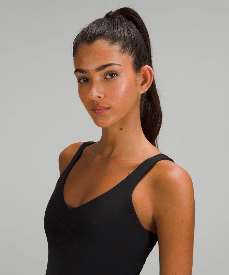Lululemon Align™ Räfflad Linne Dam Svarta Sverige | DMNTQX108