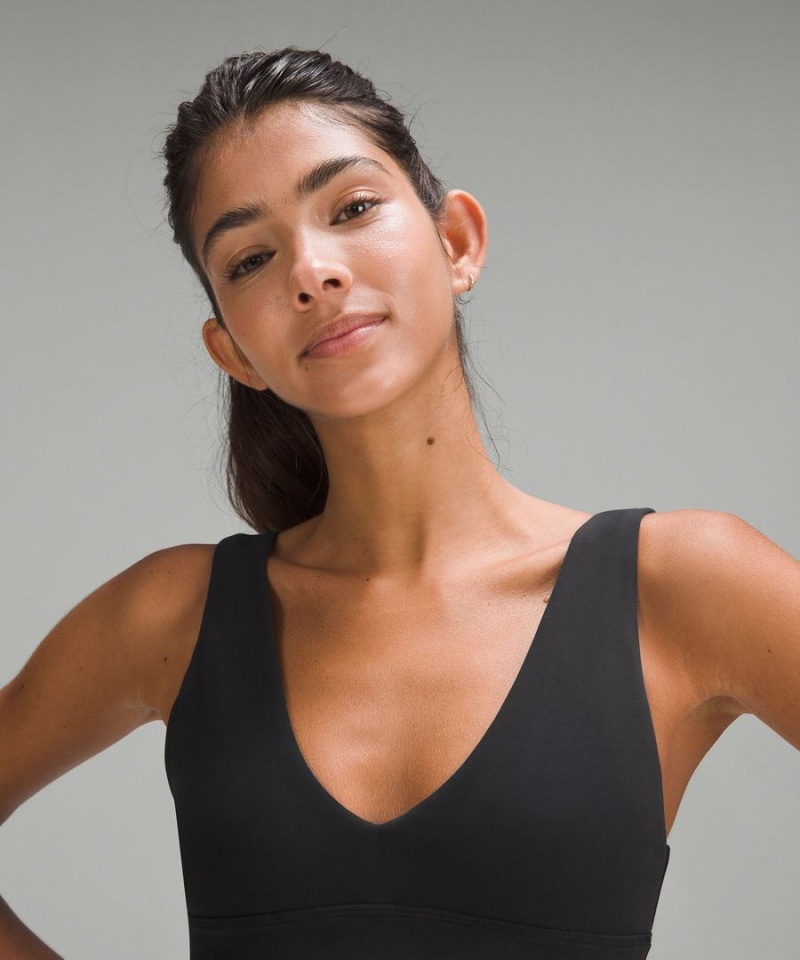 Lululemon Align™ V-Neck Bra Light Support, A/B Cup Sport BH Dam Svarta Sverige | KELMRW260