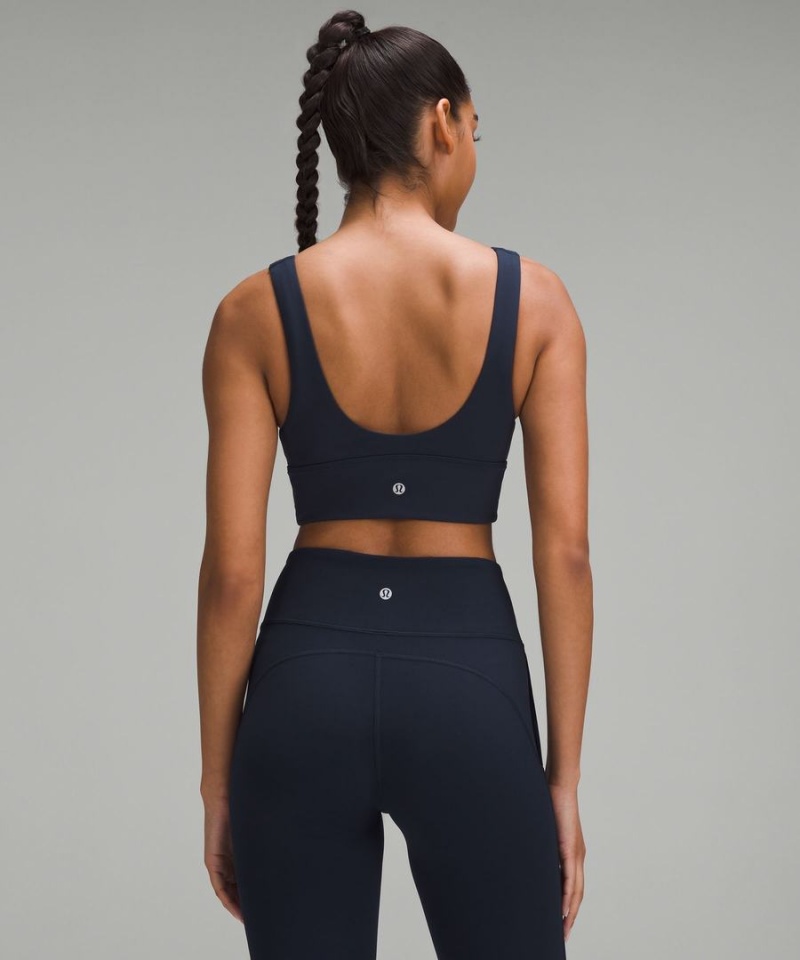 Lululemon Align™ V-Neck Bra Light Support, A/B Cup Sport BH Dam Marinblå Sverige | DZJPCX541