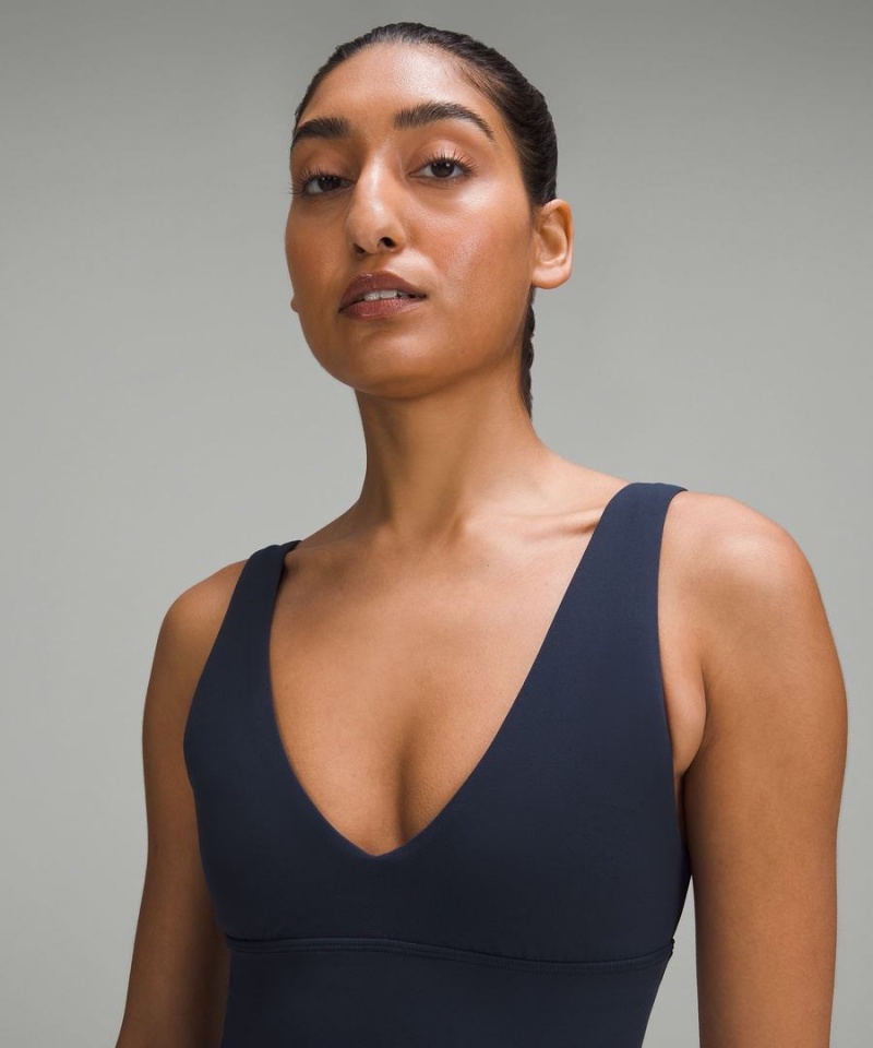 Lululemon Align™ V-Neck Bra Light Support, A/B Cup Sport BH Dam Marinblå Sverige | DZJPCX541