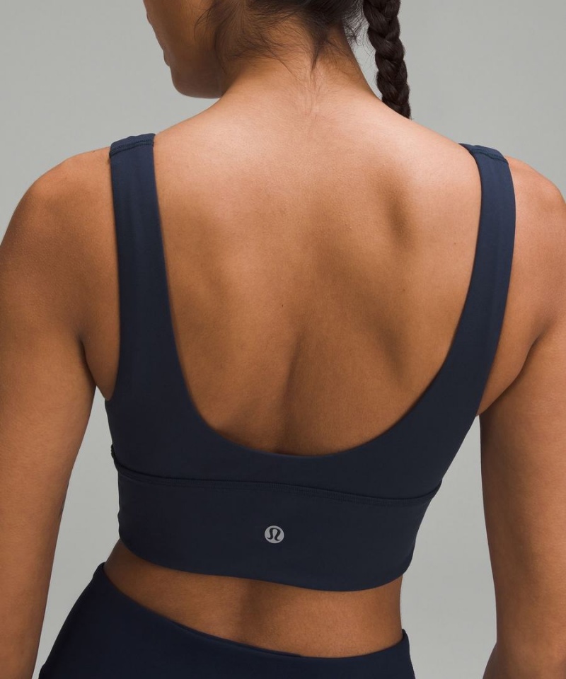 Lululemon Align™ V-Neck Bra Light Support, A/B Cup Sport BH Dam Marinblå Sverige | DZJPCX541