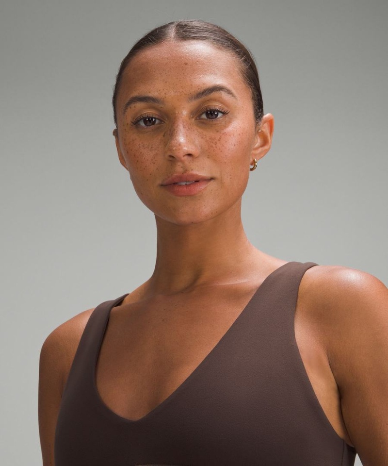 Lululemon Align™ V-Neck Bra Light Support, A/B Cup Sport BH Dam Choklad Sverige | NEBRGM437