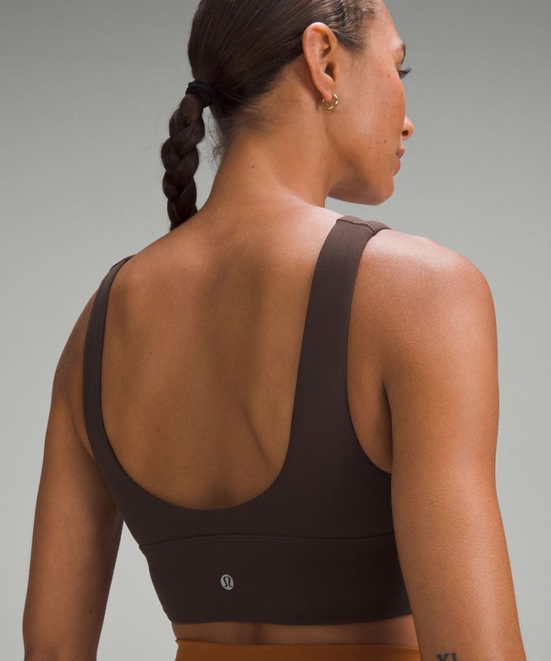 Lululemon Align™ V-Neck Bra Light Support, A/B Cup Sport BH Dam Choklad Sverige | NEBRGM437