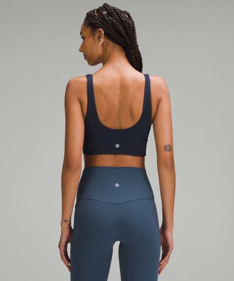 Lululemon Align™ V-Neck Bra Light Support, C/D Cup Sport BH Dam Marinblå Sverige | TFBMVI736