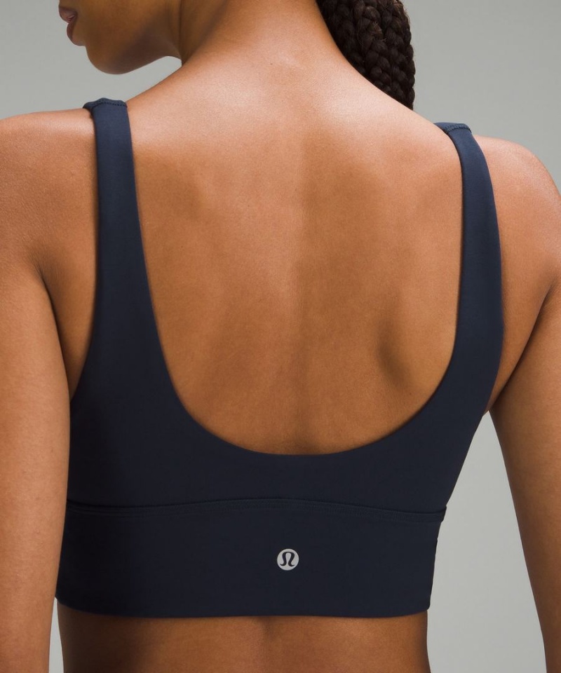 Lululemon Align™ V-Neck Bra Light Support, C/D Cup Sport BH Dam Marinblå Sverige | TFBMVI736