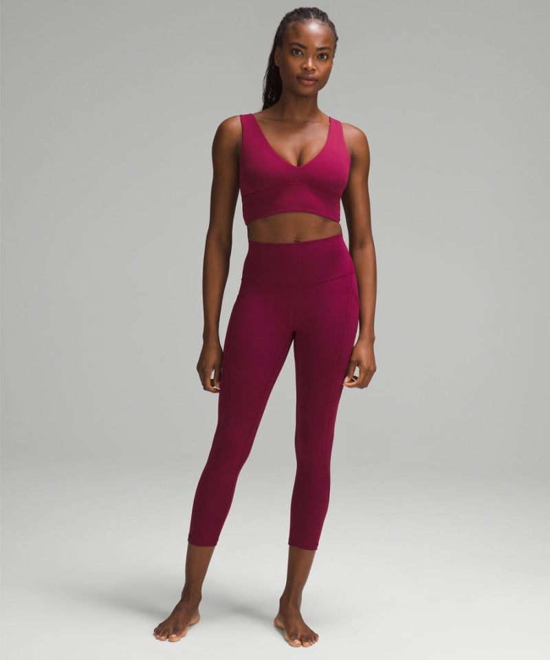 Lululemon Align™ V-Neck Bra Light Support, C/D Cup Sport BH Dam Vinröda Sverige | WGDZCB953