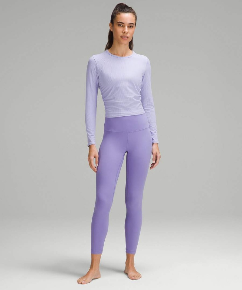 Lululemon All It Takes Räfflad Nulu Långärmad Tröja Dam Lila Sverige | QRETOI319