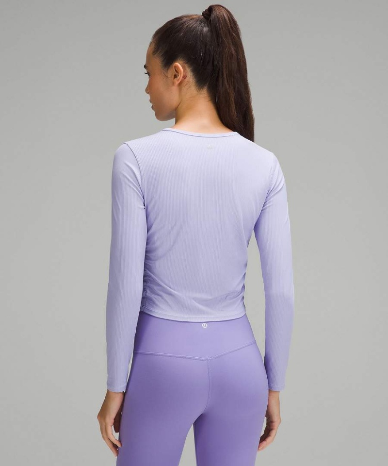 Lululemon All It Takes Räfflad Nulu Långärmad Tröja Dam Lila Sverige | QRETOI319