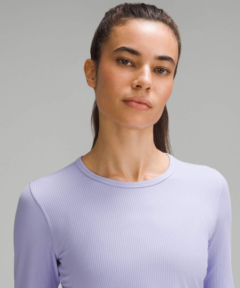 Lululemon All It Takes Räfflad Nulu Långärmad Tröja Dam Lila Sverige | QRETOI319