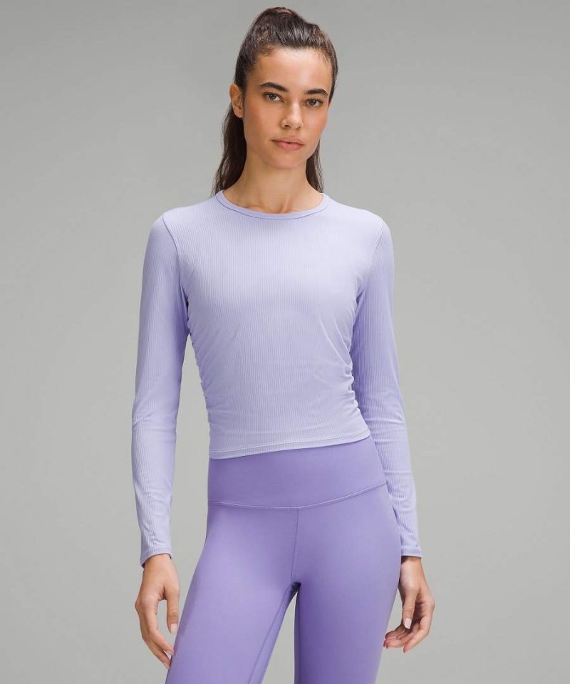Lululemon All It Takes Räfflad Nulu Långärmad Tröja Dam Lila Sverige | QRETOI319