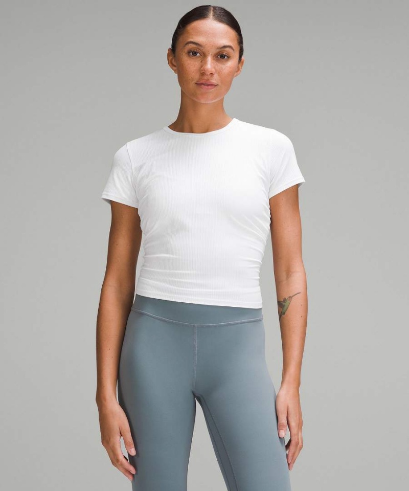 Lululemon All It Takes Räfflad Nulu T-shirt Dam Vita Sverige | AULGMH873