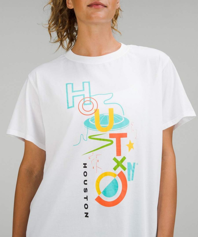 Lululemon All Yours Bomull Houston T-shirt Dam Vita Sverige | JWMYHD046