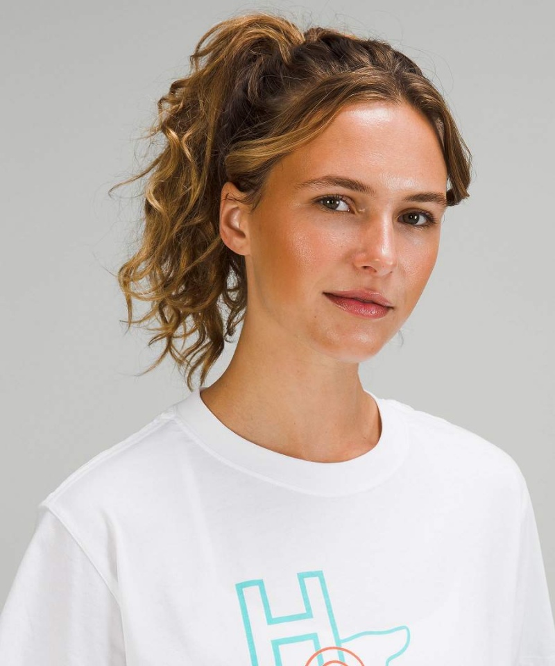 Lululemon All Yours Bomull Houston T-shirt Dam Vita Sverige | JWMYHD046