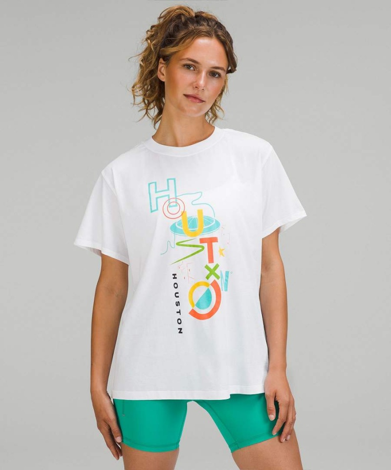 Lululemon All Yours Bomull Houston T-shirt Dam Vita Sverige | JWMYHD046