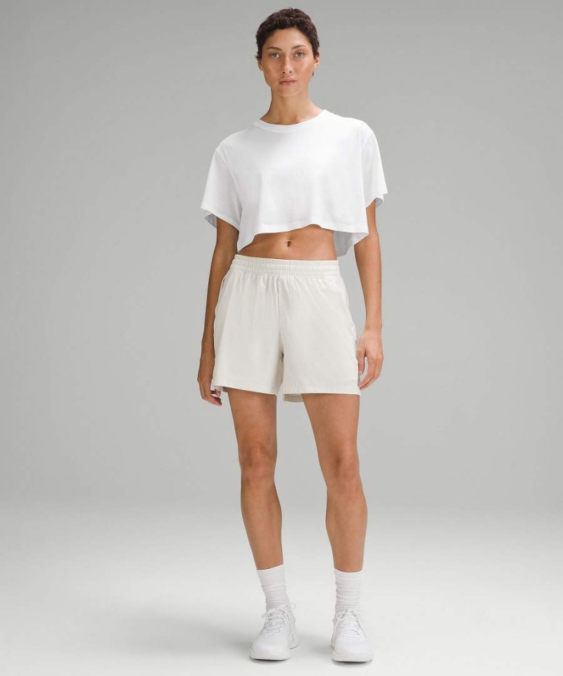Lululemon All Yours Cropped T-shirt Dam Vita Sverige | NXBOFA973