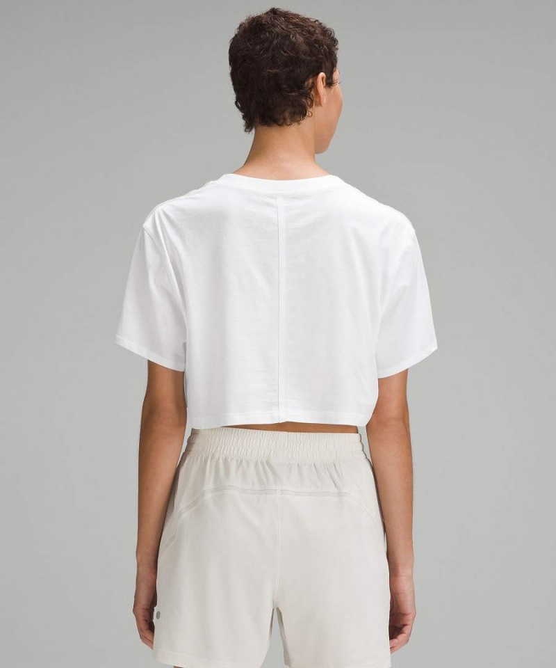 Lululemon All Yours Cropped T-shirt Dam Vita Sverige | NXBOFA973