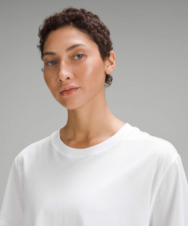 Lululemon All Yours Cropped T-shirt Dam Vita Sverige | NXBOFA973