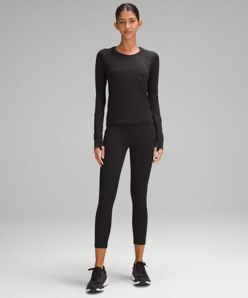 Lululemon All the Right Places High-Rise Drawcord Midja Crop 23” Tights Dam Svarta Sverige | GEQOFR621