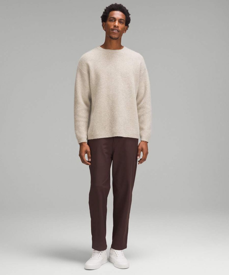 Lululemon Alpaca Ull-Blend Crewneck Tröjor Herr Vita Sverige | ZGLBCT218