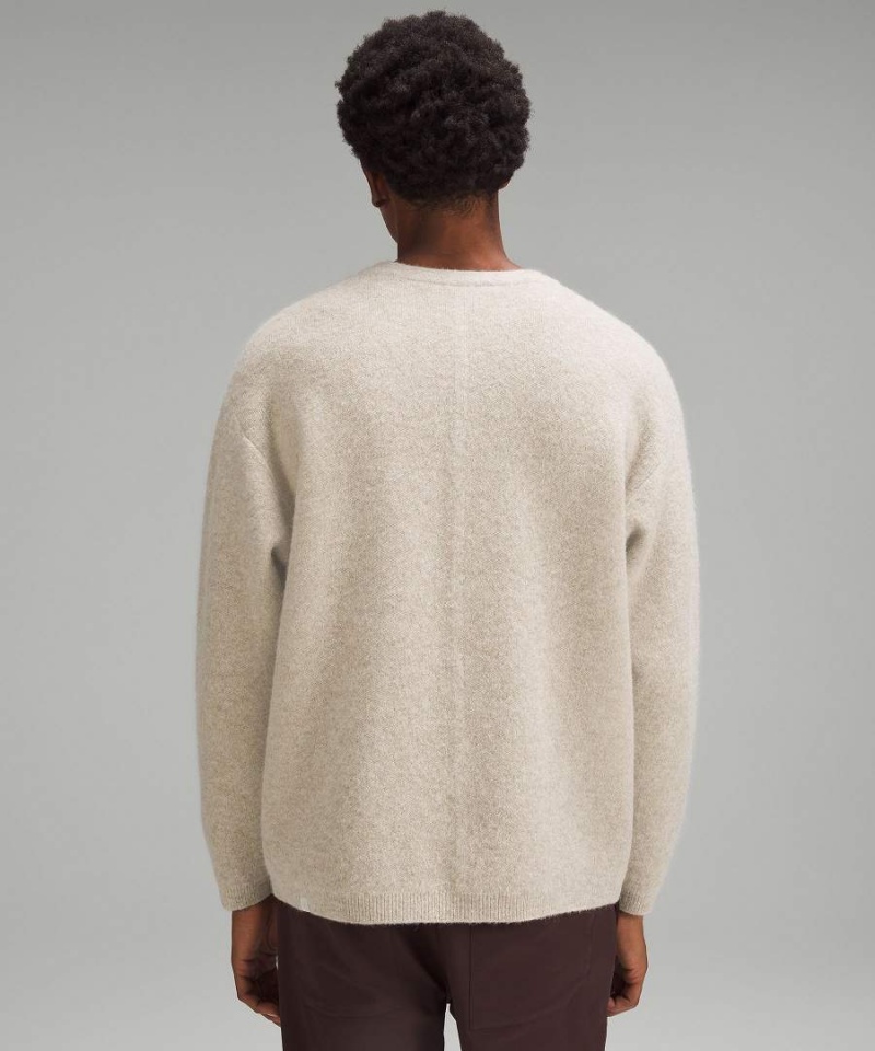 Lululemon Alpaca Ull-Blend Crewneck Tröjor Herr Vita Sverige | ZGLBCT218