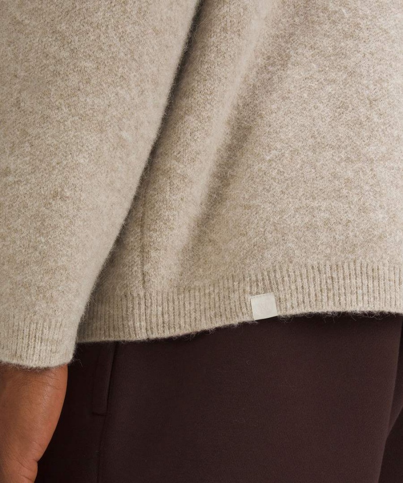 Lululemon Alpaca Ull-Blend Crewneck Tröjor Herr Vita Sverige | ZGLBCT218