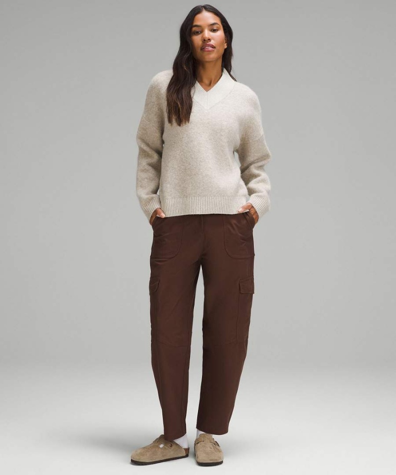 Lululemon Alpaca Ull-Blend V-Neck Tröjor Dam Vita Sverige | YZNBDM156