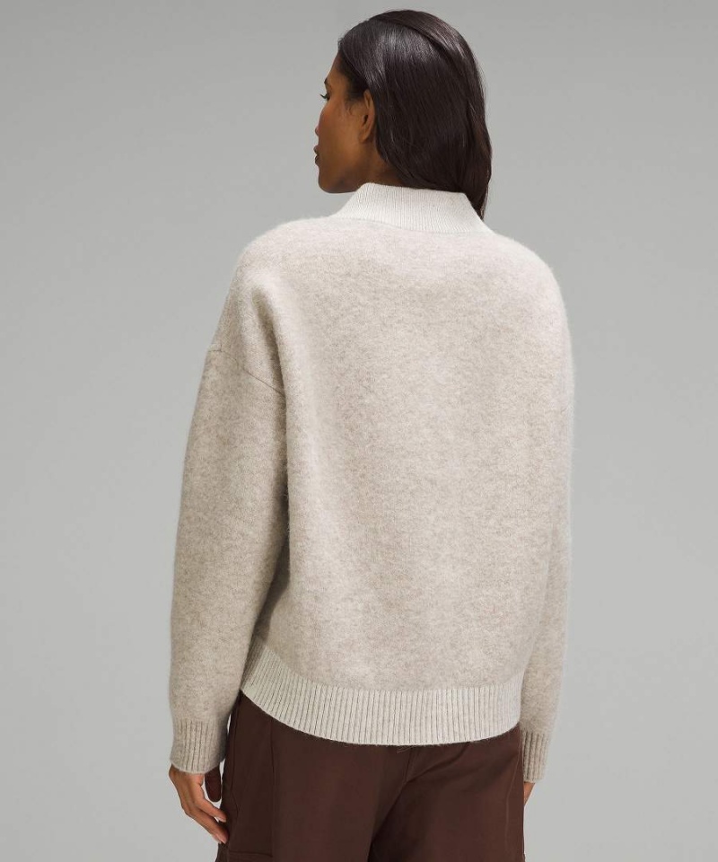 Lululemon Alpaca Ull-Blend V-Neck Tröjor Dam Vita Sverige | YZNBDM156