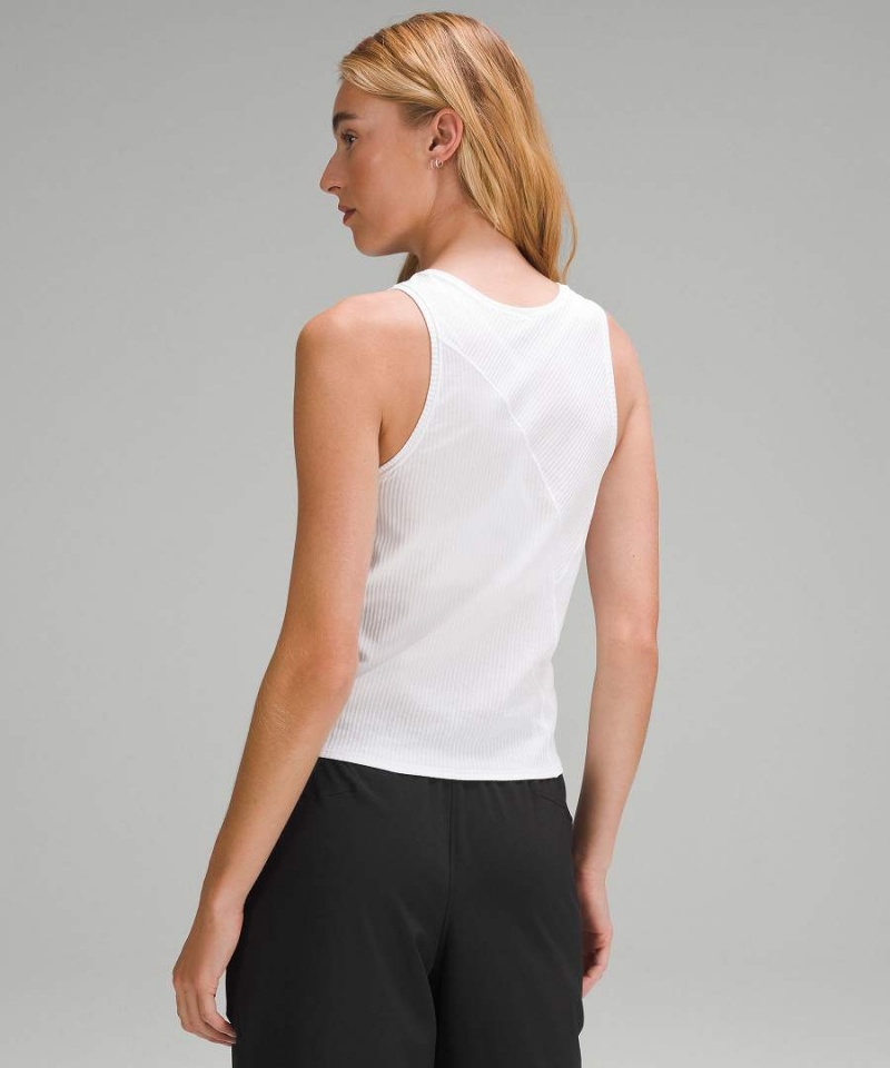 Lululemon Asymmetrical Räfflad Bomull Linne Dam Vita Sverige | CLOXIJ536