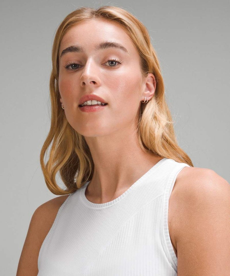 Lululemon Asymmetrical Räfflad Bomull Linne Dam Vita Sverige | CLOXIJ536