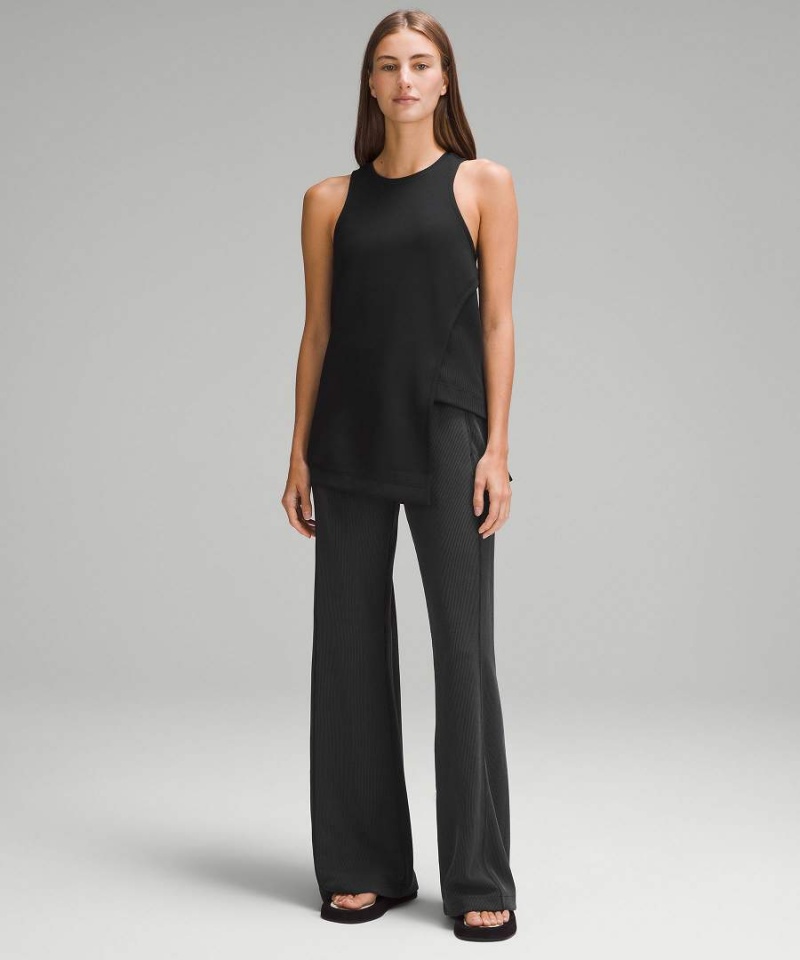 Lululemon Asymmetrical Side Cut-Out Linne Dam Svarta Sverige | ORDFEN108