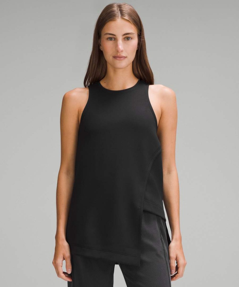 Lululemon Asymmetrical Side Cut-Out Linne Dam Svarta Sverige | ORDFEN108