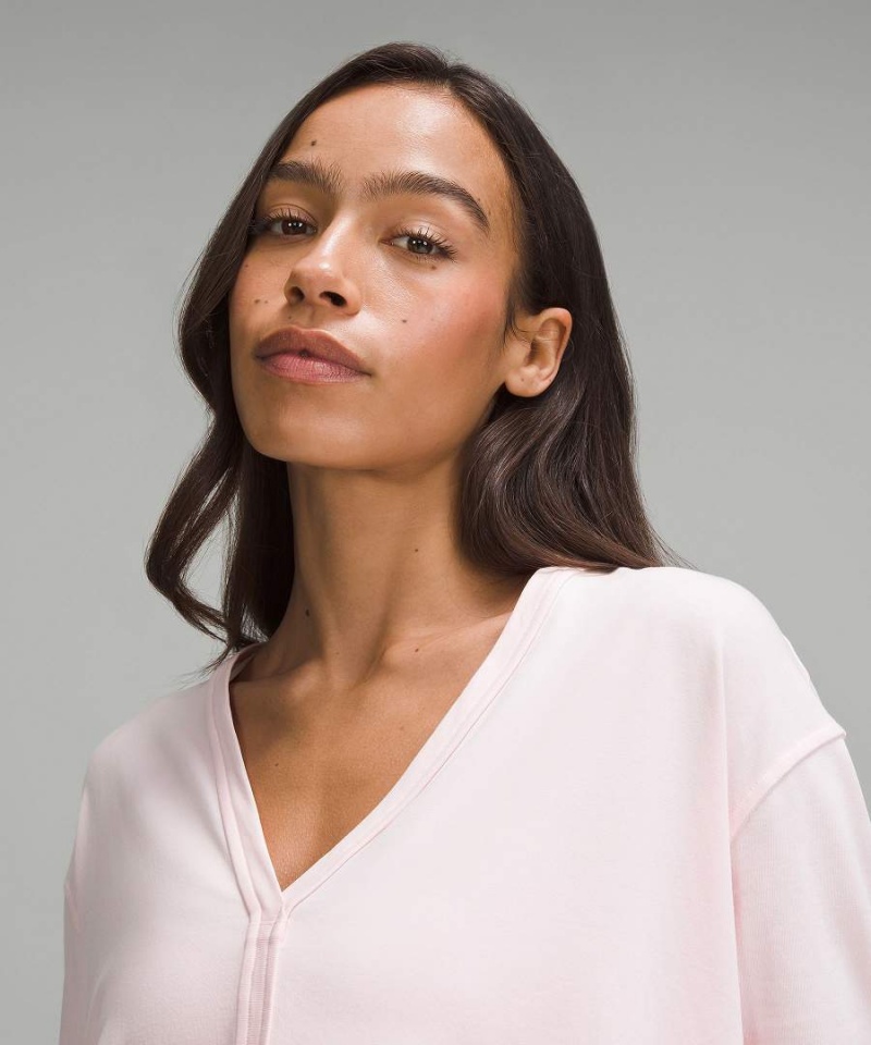 Lululemon Back In Action V-Neck Långärmad Tröja Dam Ljusröda Sverige | BMKAST230