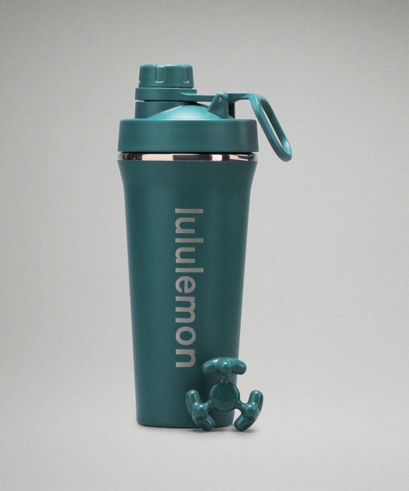 Lululemon Back to Life Shaker Bottle 24oz Vattenflaska Herr Turkos Sverige | YTKNOV317